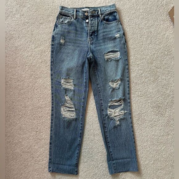 PACSUN RIPPED/ DISTRESSED STRAIGHT JEANS * BARELY WORN* - Picture 1 of 3